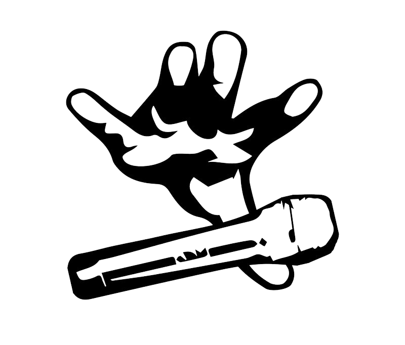 Graphic of a hand dropping microphone